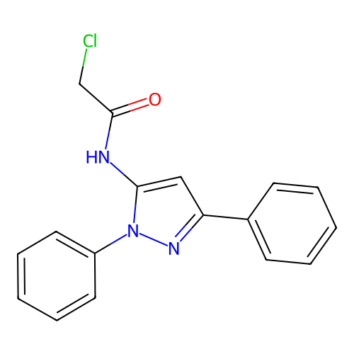 2-chloro-N-(1,3-diphenyl-1H-pyrazol-5-yl)acetamide structure