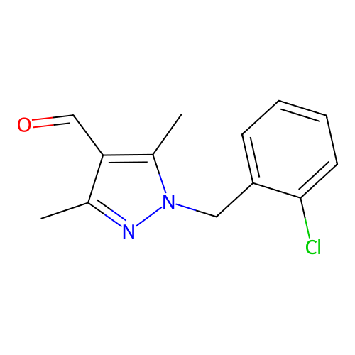 1-[(2-chlorophenyl)methyl]-3,5-dimethyl-1H-pyrazole-4-carbaldehyde structure