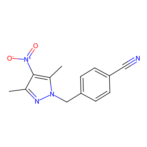 4-[(3,5-dimethyl-4-nitro-1H-pyrazol-1-yl)methyl]benzonitrile structure