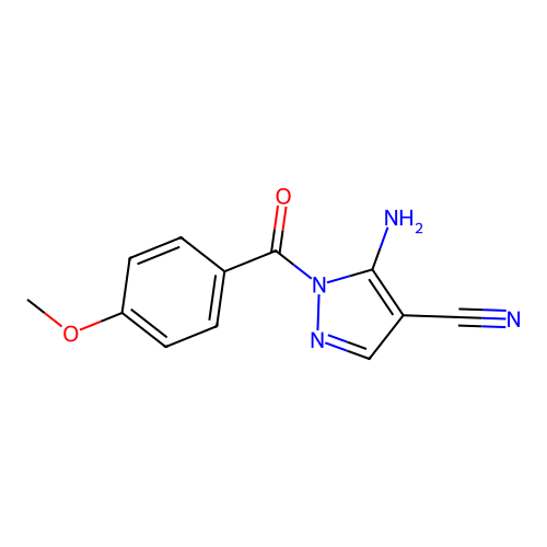 5-Amino-1-(4-methoxybenzoyl)pyrazole-4-carbonitrile structure