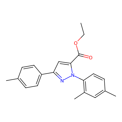 ethyl 1-(2,4-dimethylphenyl)-3-(p-tolyl)-1H-pyrazole-5-carboxylate structure