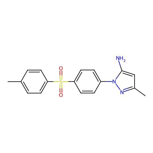 3-methyl-1-[4-(4-methylbenzenesulfonyl)phenyl]-1H-pyrazol-5-amine structure
