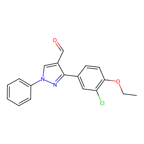 3-(3-chloro-4-ethoxyphenyl)-1-phenyl-1H-pyrazole-4-carbaldehyde structure