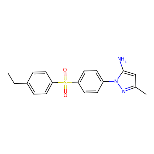 2-[4-(4-Ethylbenzenesulfonyl)phenyl]-5-methylpyrazol-3-amine structure