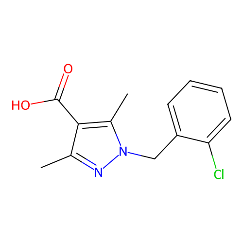 1-(2-Chloro-benzyl)-3,5-dimethyl-1H-pyrazole-4-carboxylic acid structure