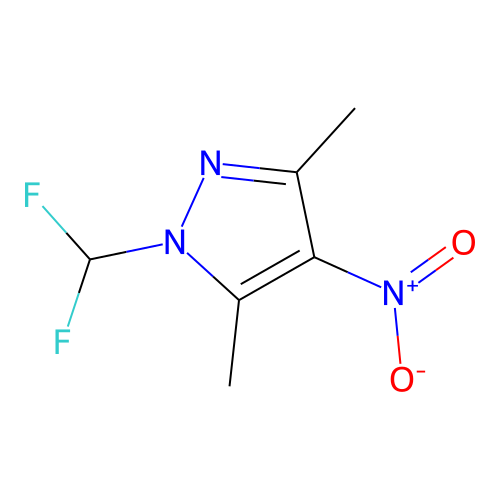 1-(Difluoromethyl)-3,5-dimethyl-4-nitro-1H-pyrazole structure