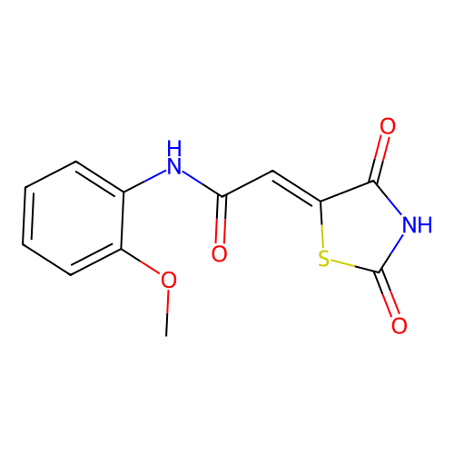 (Z)-2-(2,4-dioxothiazolidin-5-ylidene)-N-(2-methoxyphenyl)acetamide structure