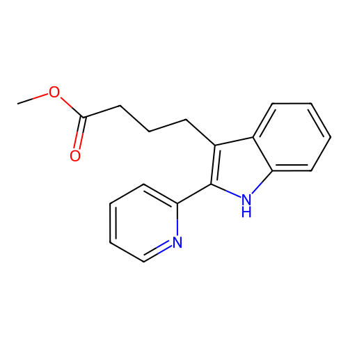 Methyl 4-(2-(2-pyridyl)indol-3-yl)butanoate structure