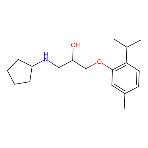 1-(Cyclopentylamino)-3-(2-isopropyl-5-methylphenoxy)-2-propanol structure