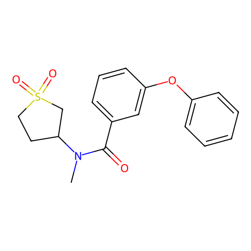 N-(1,1-dioxidotetrahydrothiophen-3-yl)-N-methyl-3-phenoxybenzamide structure