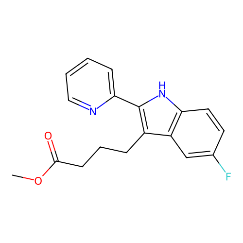 1H-Indole-3-butanoic acid, 5-fluoro-2-(2-pyridinyl)-, methyl ester structure