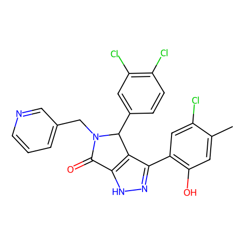 3-(5-chloro-2-hydroxy-4-methylphenyl)-4-(3,4-dichlorophenyl)-5-(pyridin-3-ylmethyl)-4,5-dihydropyrrolo[3,4-c]pyrazol-6(2H)-one structure