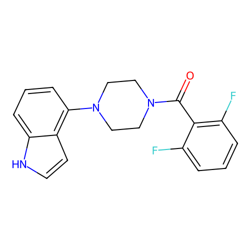 (2,6-difluorophenyl)-[4-(1H-indol-4-yl)piperazin-1-yl]methanone structure
