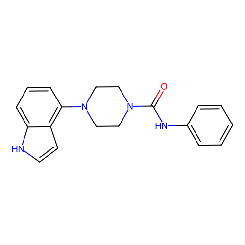 4-(1H-indol-4-yl)-N-phenylpiperazine-1-carboxamide structure
