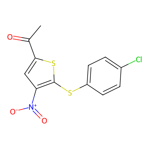 1-[5-(4-Chlorophenyl)sulfanyl-4-nitrothiophen-2-yl]ethanone structure