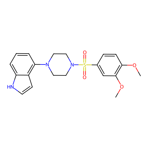 4-[4-(3,4-dimethoxyphenyl)sulfonylpiperazin-1-yl]-1H-indole structure