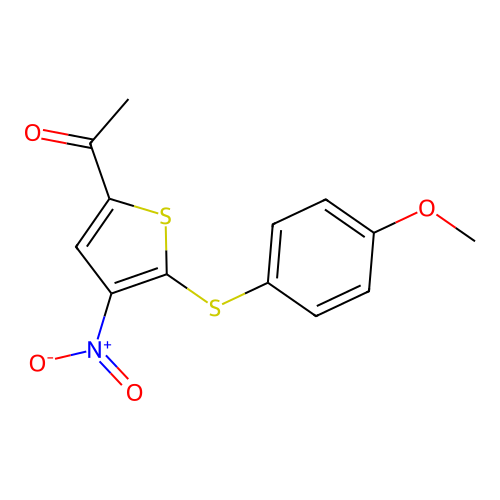 1-[5-(4-Methoxy-phenylsulfanyl)-4-nitro-thiophen-2-yl]-ethanone structure