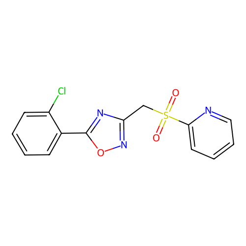 5-(2-Chlorophenyl)-3-(pyridin-2-ylsulfonylmethyl)-1,2,4-oxadiazole structure