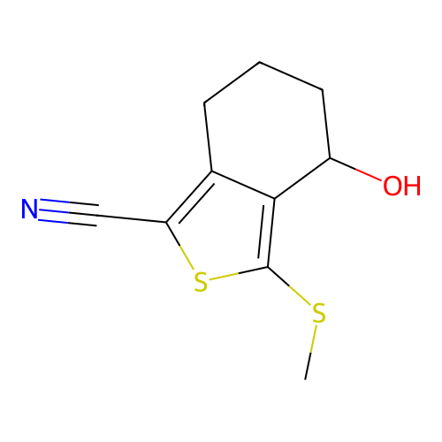4-Hydroxy-3-methylsulfanyl-4,5,6,7-tetrahydro-2-benzothiophene-1-carbonitrile structure
