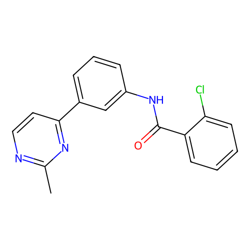 2-chloro-N-[3-(2-methylpyrimidin-4-yl)phenyl]benzamide structure