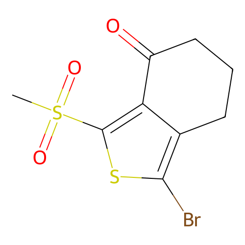 1-bromo-3-methylsulfonyl-6,7-dihydro-5H-2-benzothiophen-4-one structure