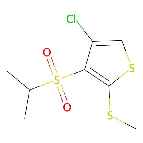 4-Chloro-3-(isopropylsulfonyl)-2-(methylthio)thiophene structure