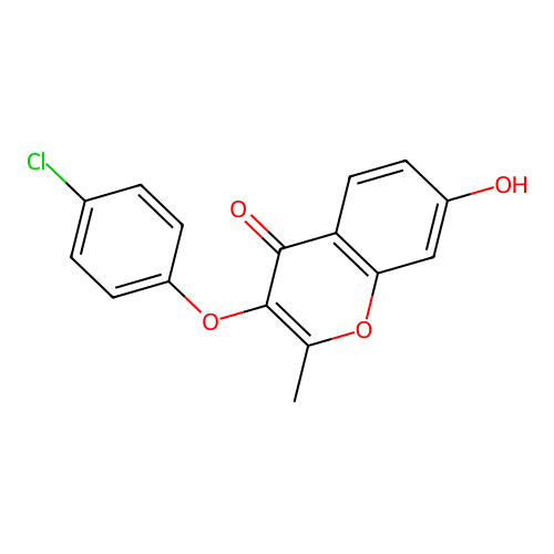 3-(4-chlorophenoxy)-7-hydroxy-2-methyl-4H-chromen-4-one structure