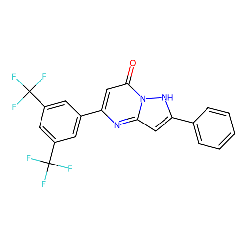 5-[3,5-bis(Trifluoromethyl)phenyl]-2-phenylpyrazolo[1,5-a]pyrimidin-7(4H)-one structure
