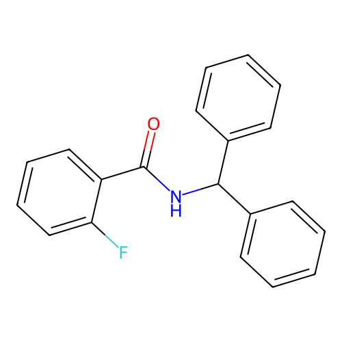 N-(diphenylmethyl)-2-fluorobenzamide structure