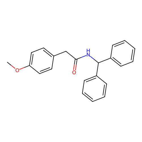 N-benzhydryl-2-(4-methoxyphenyl)acetamide structure
