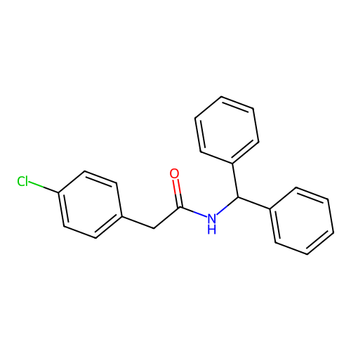 N-benzhydryl-2-(4-chlorophenyl)acetamide structure
