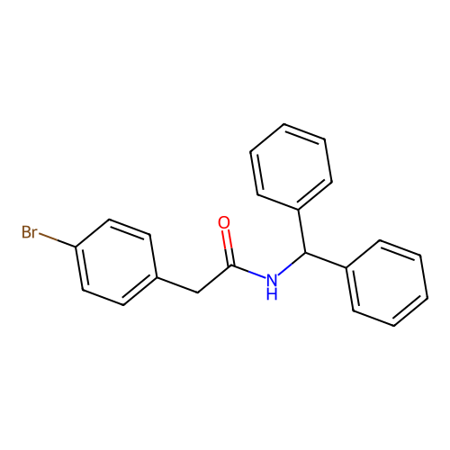 2-(4-bromophenyl)-N-(diphenylmethyl)acetamide structure