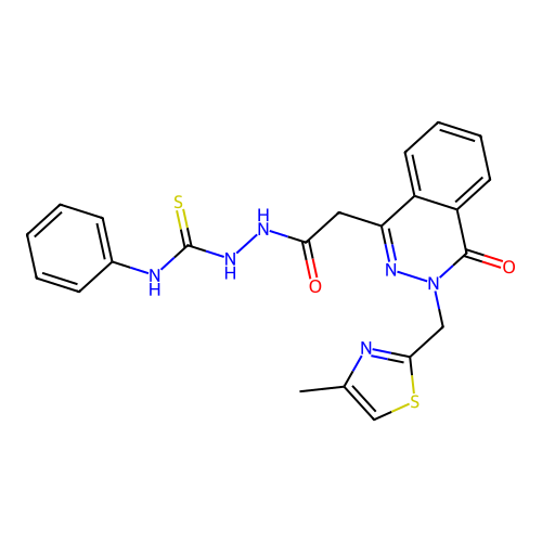 2-(2-(3-((4-Methylthiazol-2-yl)methyl)-4-oxo-3,4-dihydrophthalazin-1-yl)acetyl)-N-phenylhydrazinecarbothioamide structure