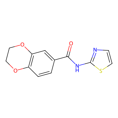 N-(1,3-thiazol-2-yl)-2,3-dihydro-1,4-benzodioxine-6-carboxamide structure