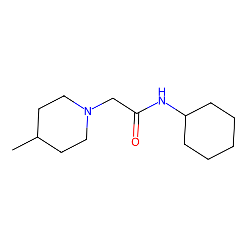 N-cyclohexyl-2-(4-methylpiperidin-1-yl)acetamide structure