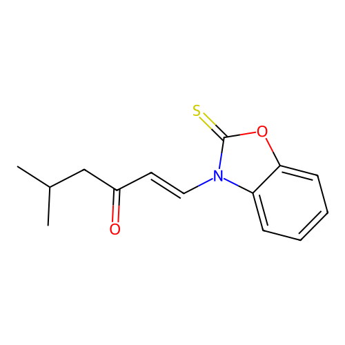 1-Hexen-3-one, 5-methyl-1-(2-thioxo-3(2H)-benzoxazolyl)- structure