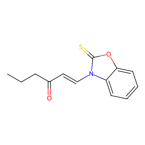 1-Hexen-3-one, 1-(2-thioxo-3(2H)-benzoxazolyl)- structure