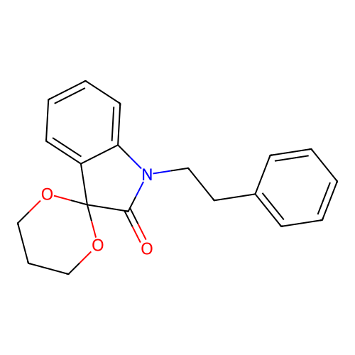1'-(2-Phenylethyl)spiro[1,3-dioxane-2,3'-indole]-2'-one structure