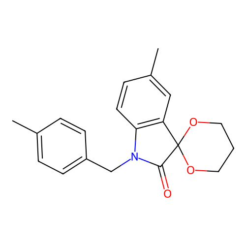 5'-Methyl-1'-[(4-methylphenyl)methyl]spiro[1,3-dioxane-2,3'-indole]-2'-one structure