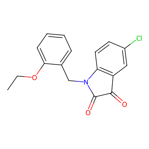 5-chloro-1-(2-ethoxybenzyl)-1H-indole-2,3-dione structure