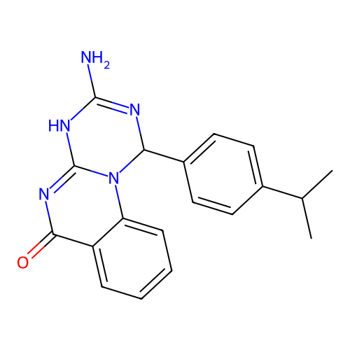3-amino-1-[4-(propan-2-yl)phenyl]-1H-[1,3,5]triazino[1,2-a]quinazolin-6-ol structure