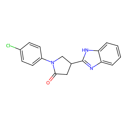 4-(1H-benzimidazol-2-yl)-1-(4-chlorophenyl)pyrrolidin-2-one structure