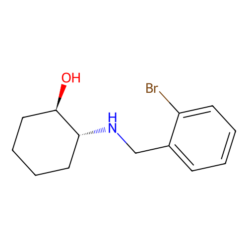 trans-(1R,2R)-2-[(2-bromophenyl)methylamino]cyclohexan-1-ol structure