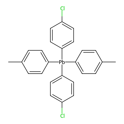 Bis(4-chlorophenyl)-bis(4-methylphenyl)plumbane structure