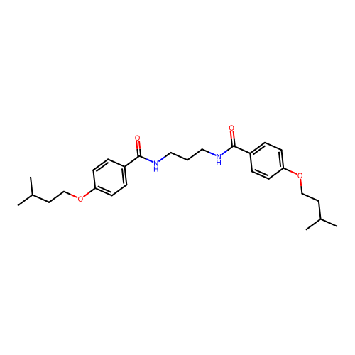 4-(3-methylbutoxy)-N-[3-[[4-(3-methylbutoxy)benzoyl]amino]propyl]benzamide structure