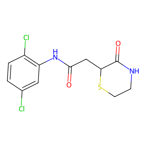 N-(2,5-dichlorophenyl)-2-(3-oxothiomorpholin-2-yl)acetamide structure