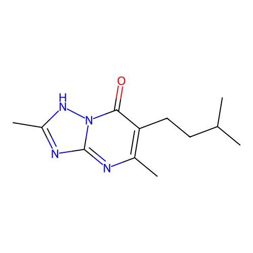 6-isopentyl-2,5-dimethyl[1,2,4]triazolo[1,5-a]pyrimidin-7(4H)-one structure