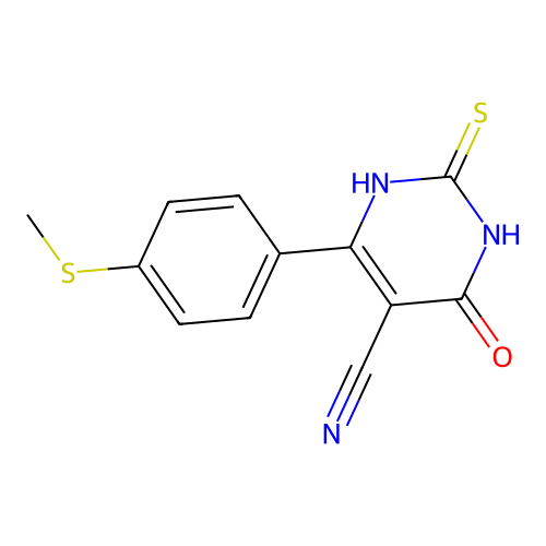 6-Hydroxy-4-(4-methylthiophenyl)-2-sulfanylpyrimidine-5-carbonitrile structure