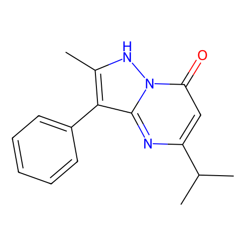 5-Isopropyl-2-methyl-3-phenylpyrazolo[1,5-a]pyrimidin-7-ol structure