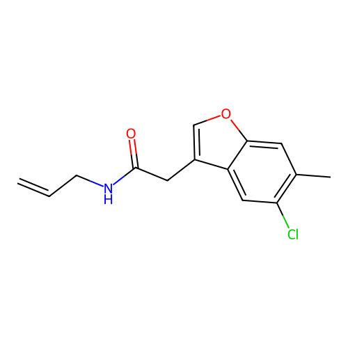 2-(5-chloro-6-methyl-1-benzofuran-3-yl)-N-(prop-2-en-1-yl)acetamide structure